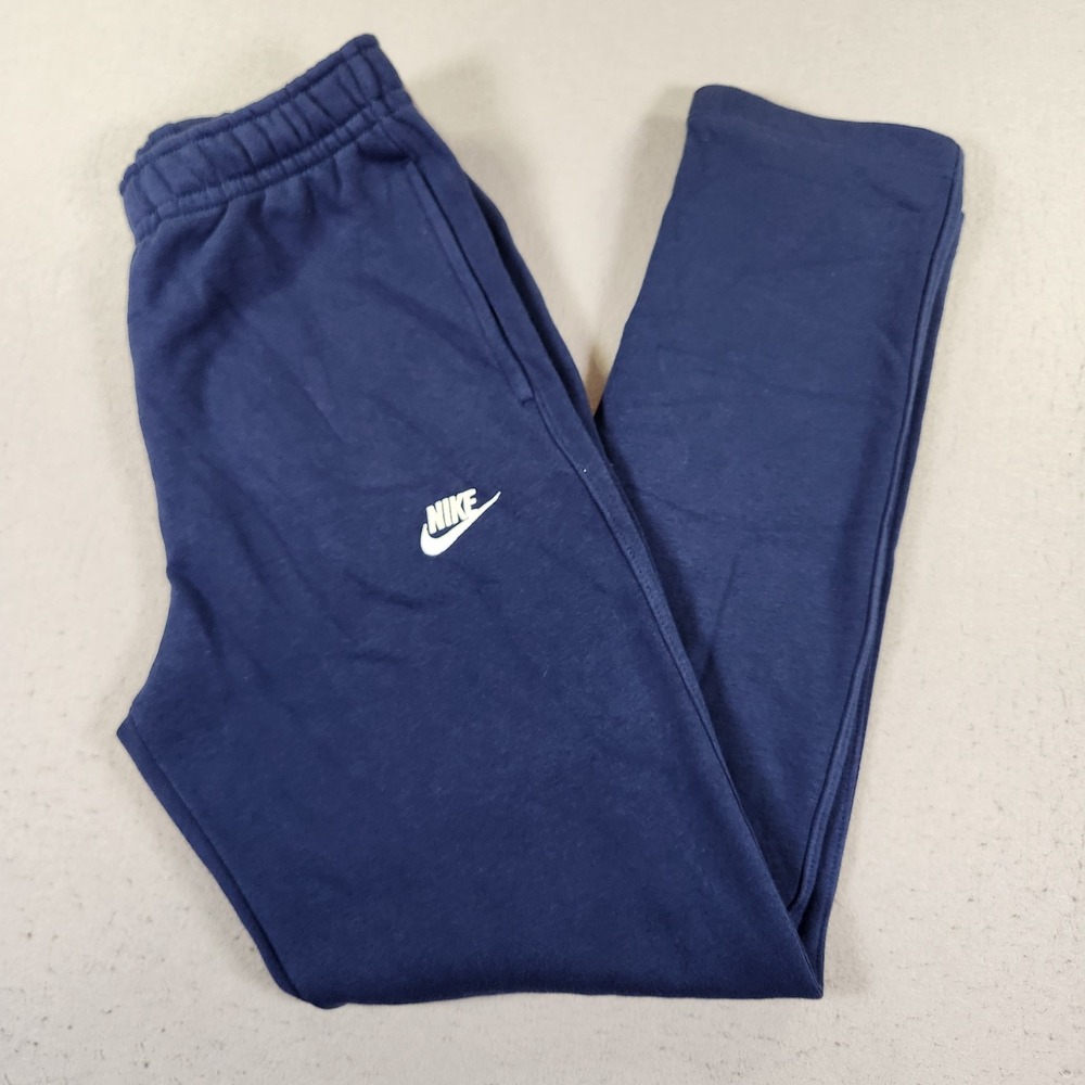 Nike Sweatpants Small Mens Blue Fleece Regular Fit Straight Leg Sportswear New